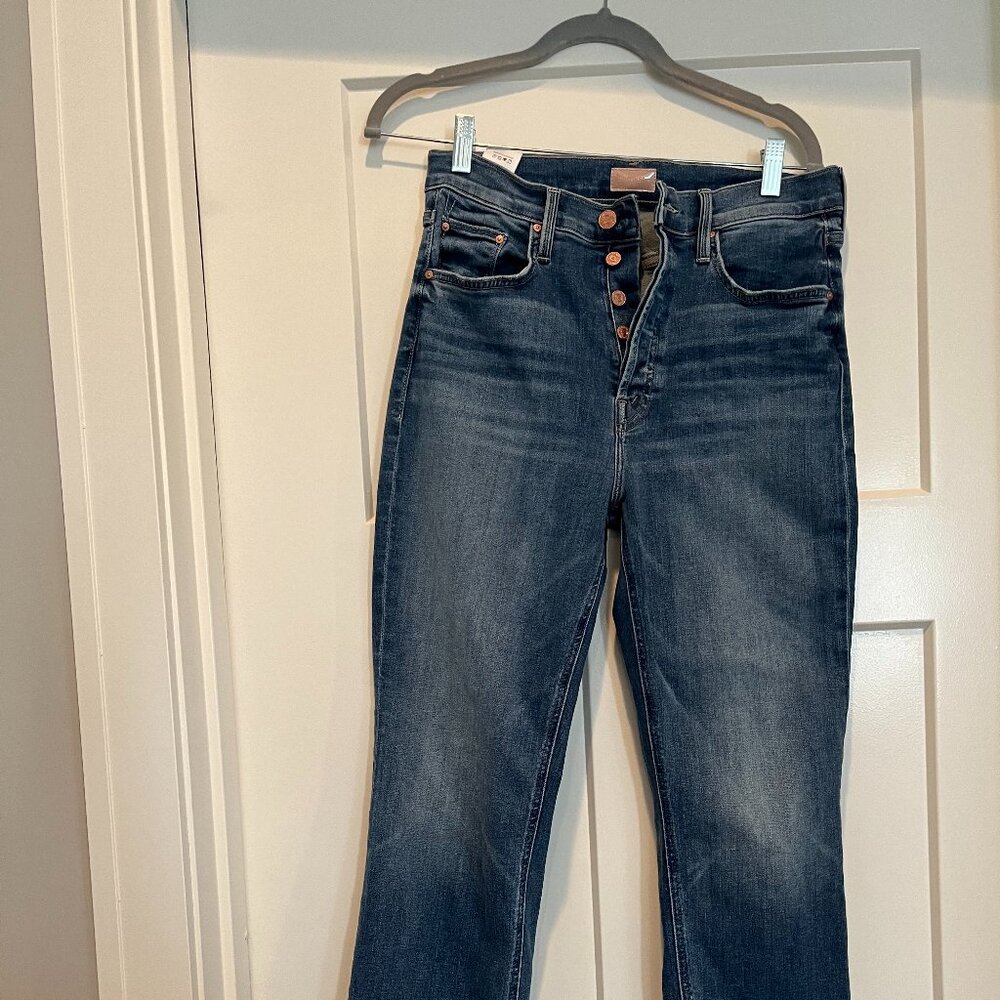 MOTHER The Tripper High Rise Jeans in Dark Blue